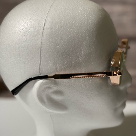 Steampunk Retro Gothic Vintage Colored Metal Round Circle Frame Sunglasses - Picture 6 of 7